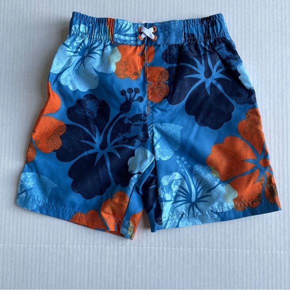 Circo Boys Blue and Orange Patterned Swim Shorts 4T - Picture 1 of 5